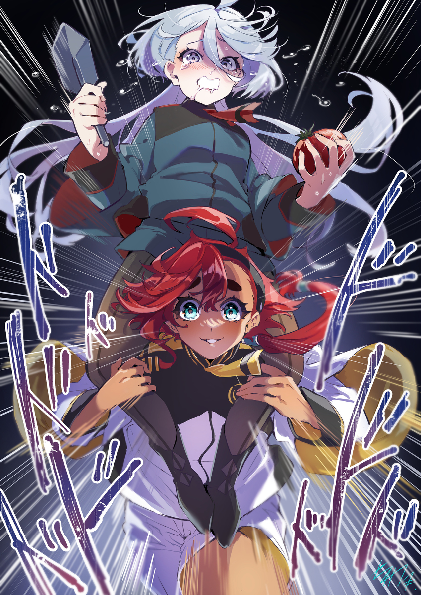 This is a pixiv picture whose title is スレミオ肩車.