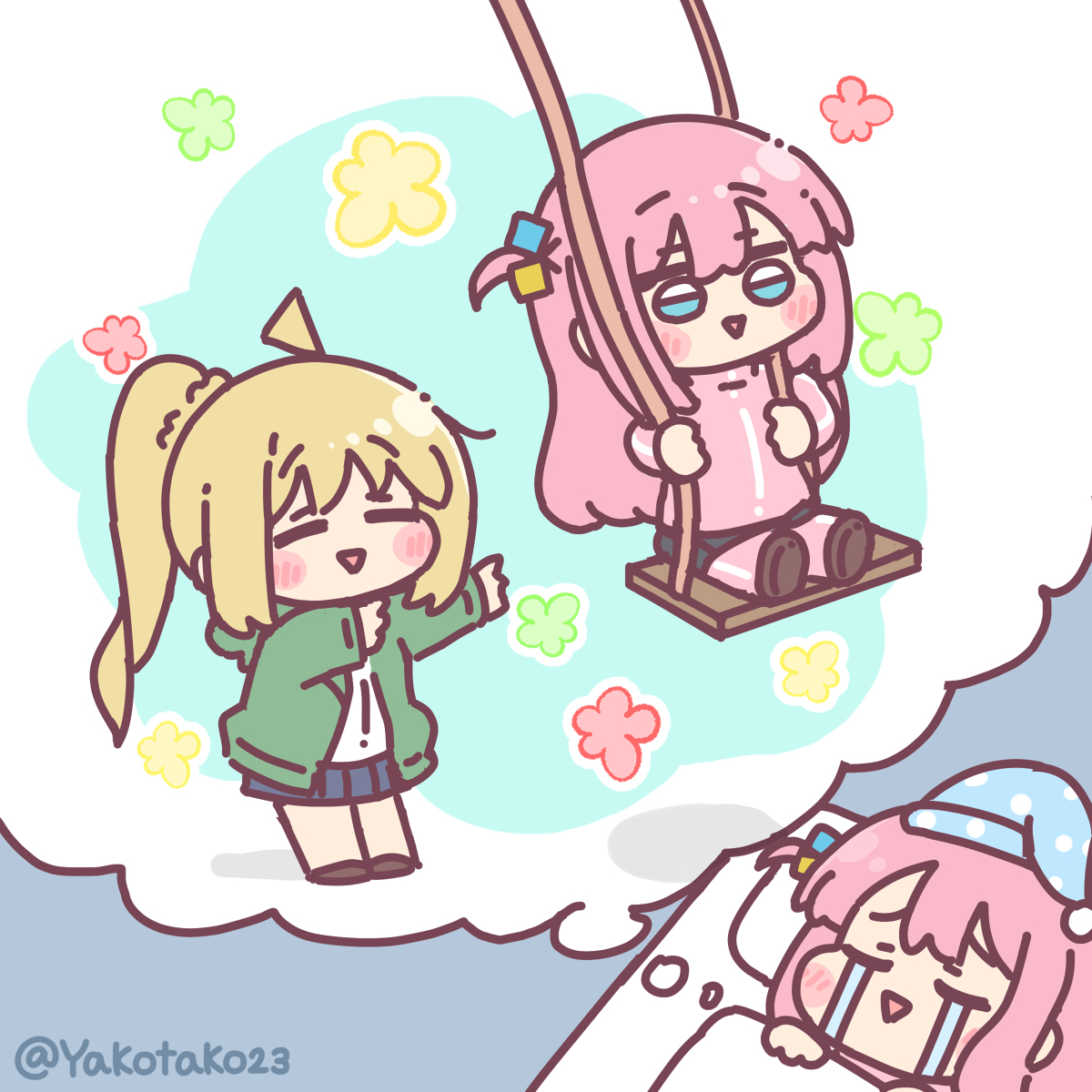 This is a pixiv picture whose title is fake memory.