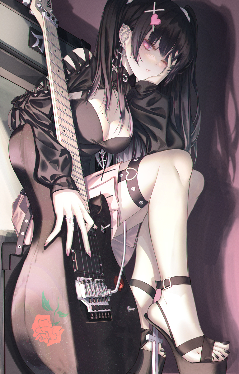 This is a pixiv picture whose title is 🖤.