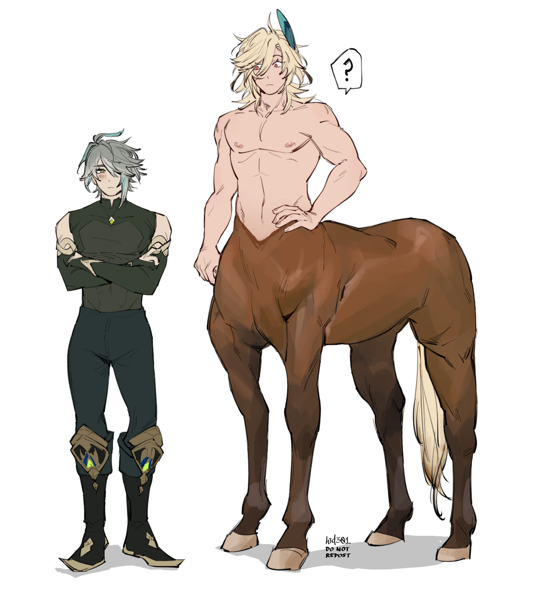 This is a pixiv picture whose title is 🏛️🌱 centaur kaveh.