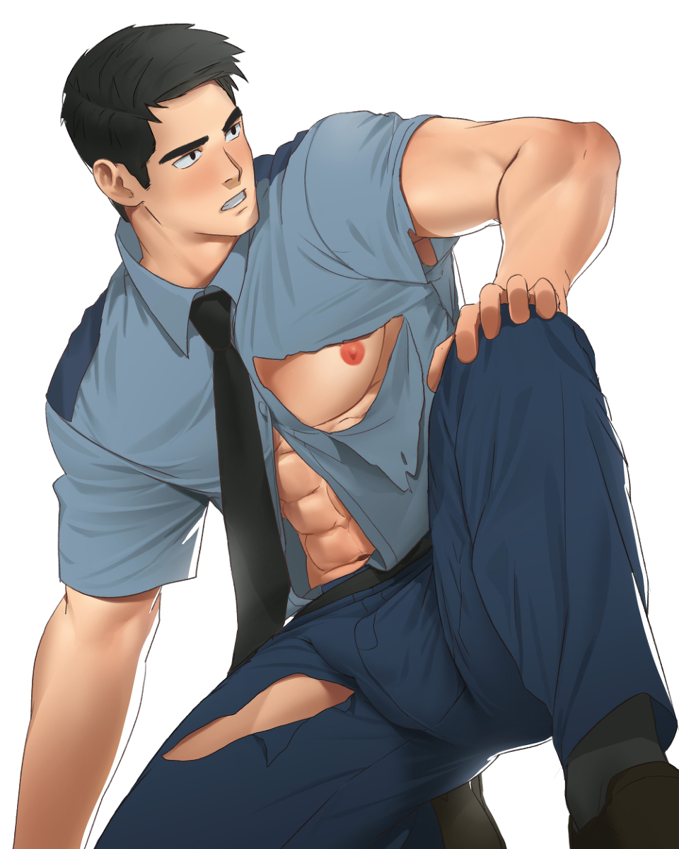 This is a pixiv picture whose title is COP もっこり.