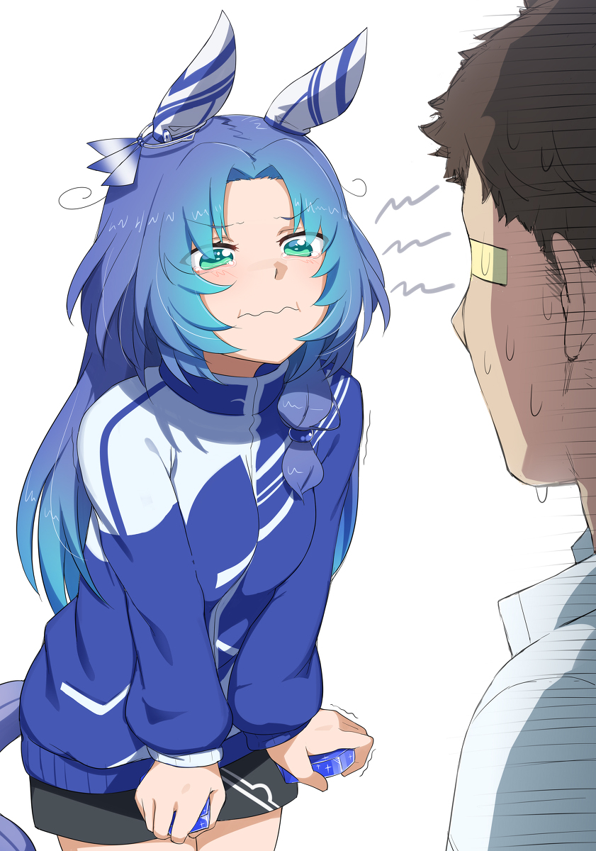 This is a pixiv picture whose title is 青色の女神様.