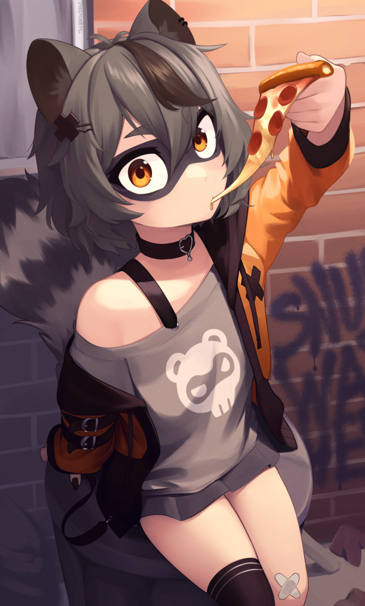 This is a pixiv picture whose title is Trash panda.