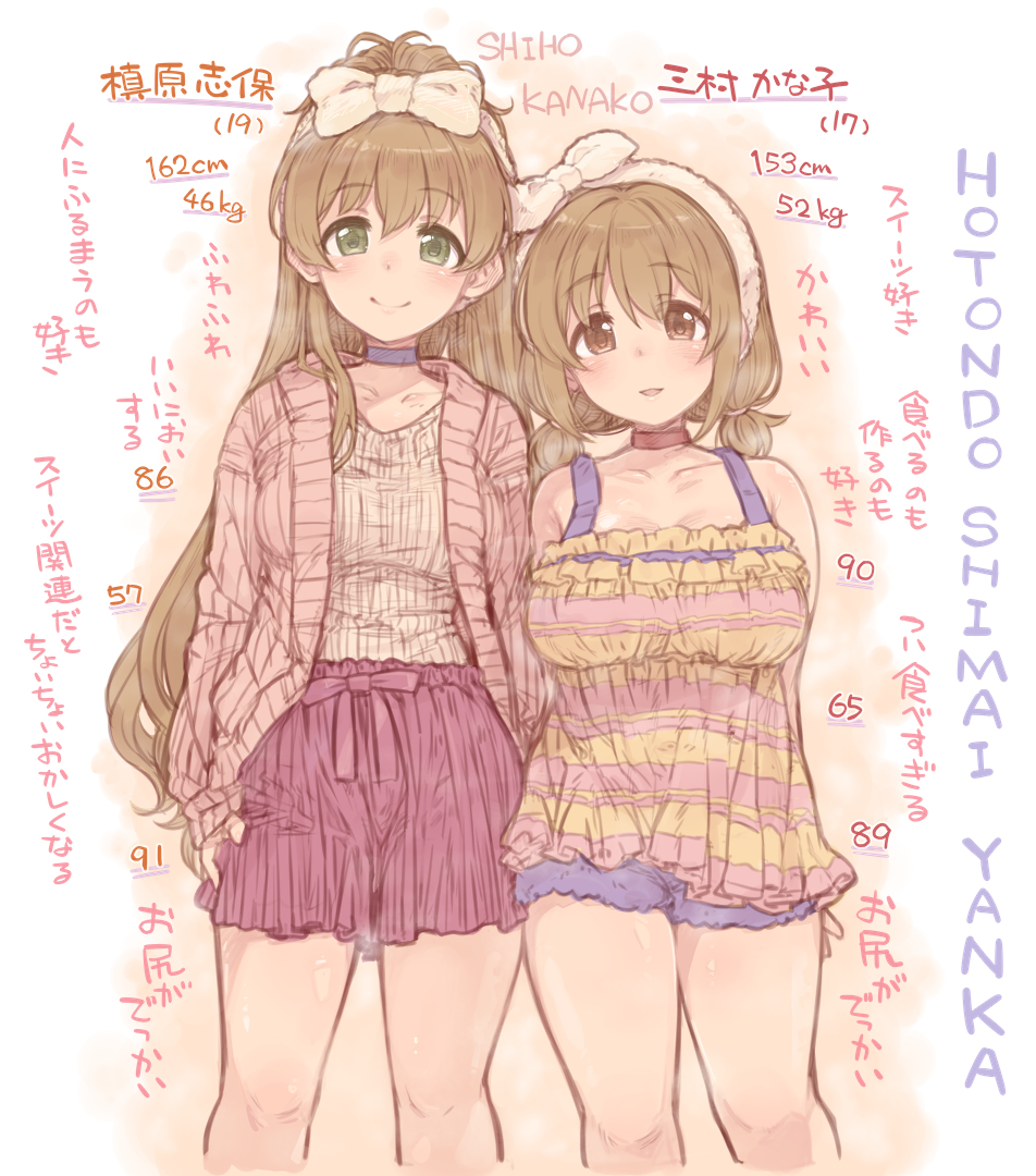 This is a pixiv picture whose title is 志保ちゃんとかな子ちゃんのお風呂上りルームウェア.