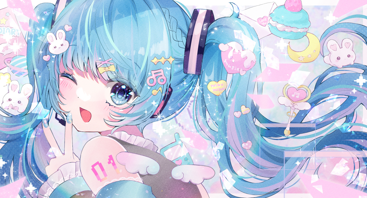 This is a pixiv picture whose title is ミクちゃん.