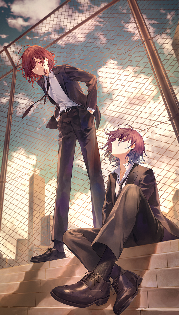 This is a pixiv picture whose title is スーツ乗り遅れ.