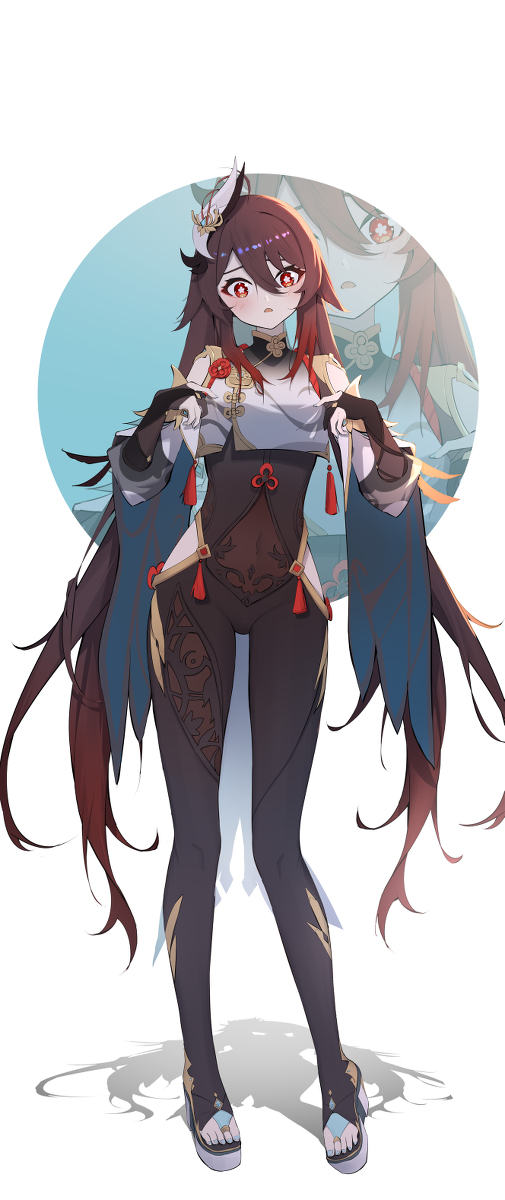 This is a pixiv picture whose title is HuTao&Shenhe.