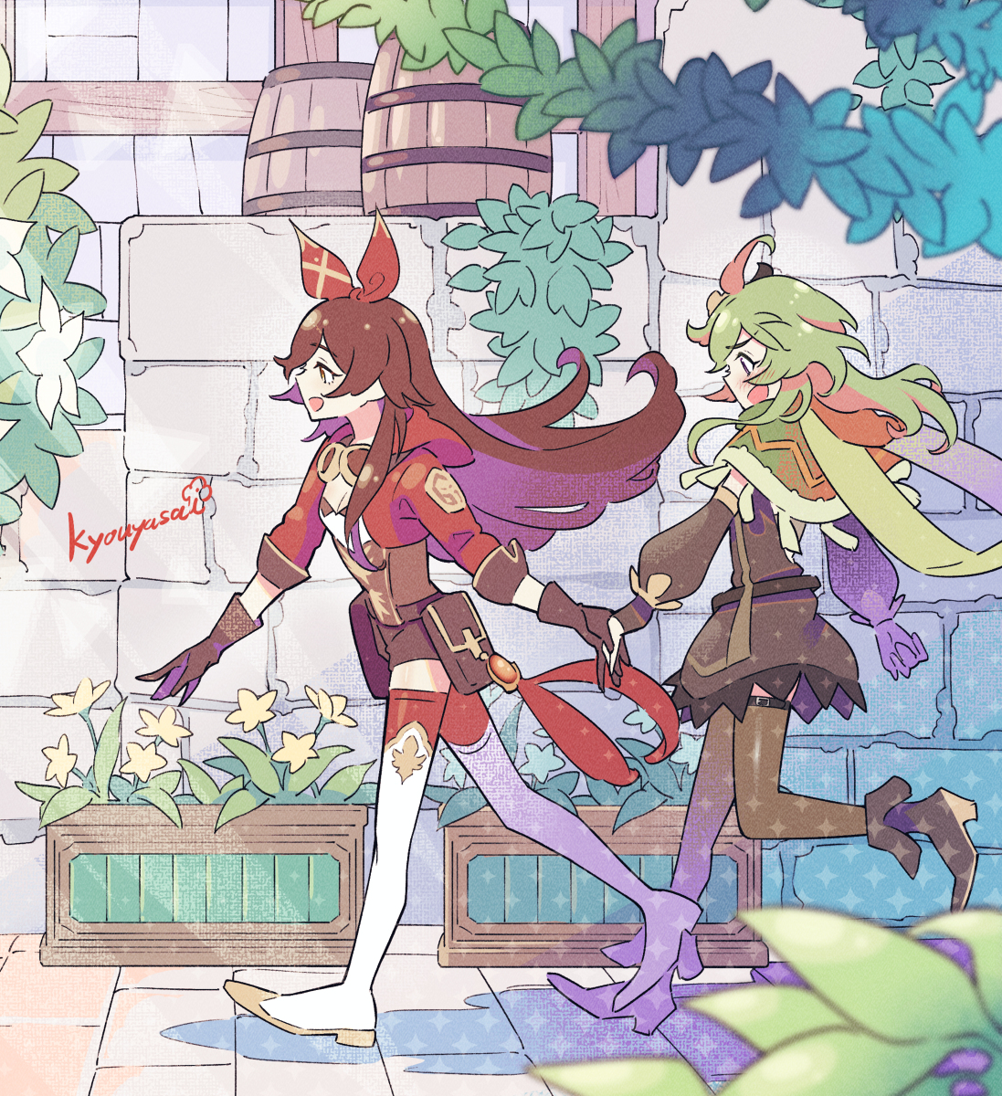 This is a pixiv picture whose title is コレイとアンバー🌼.