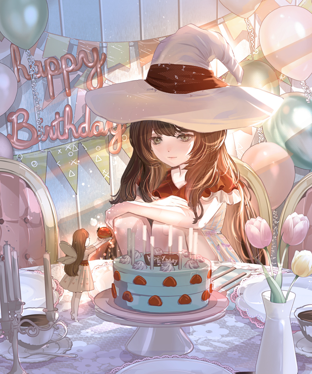 This is a pixiv picture whose title is ひとりぼっちのお誕生日会.