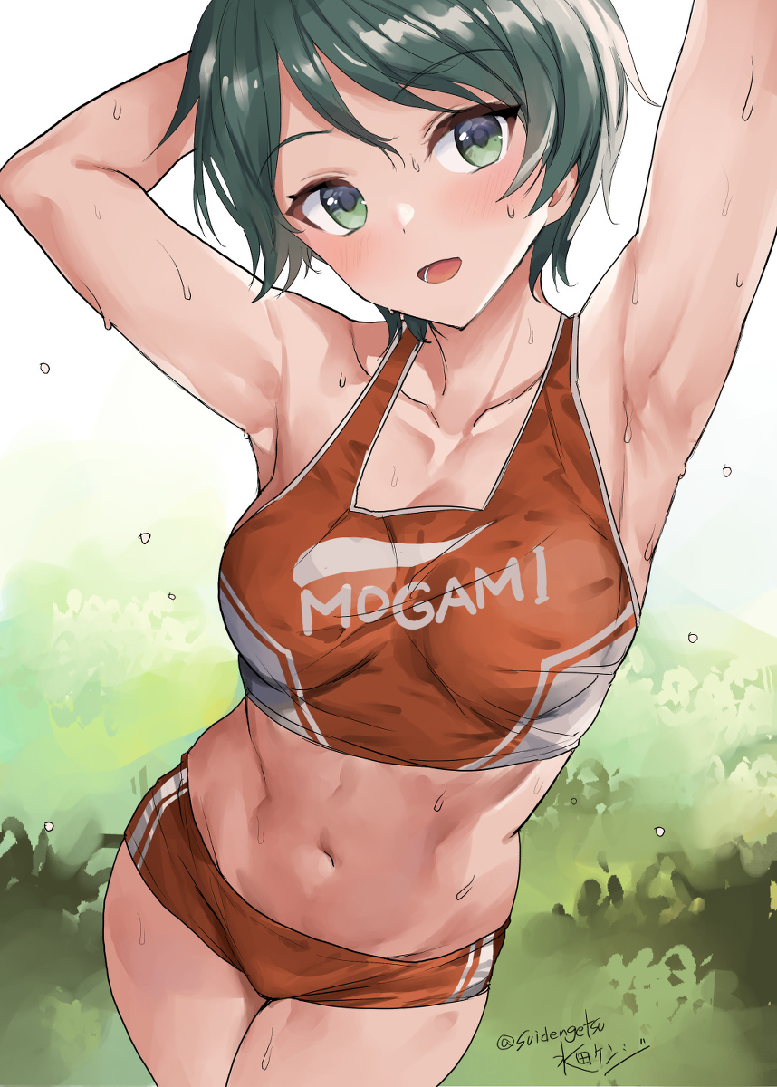 This is a pixiv picture whose title is 最上ちゃんとトレーニング.