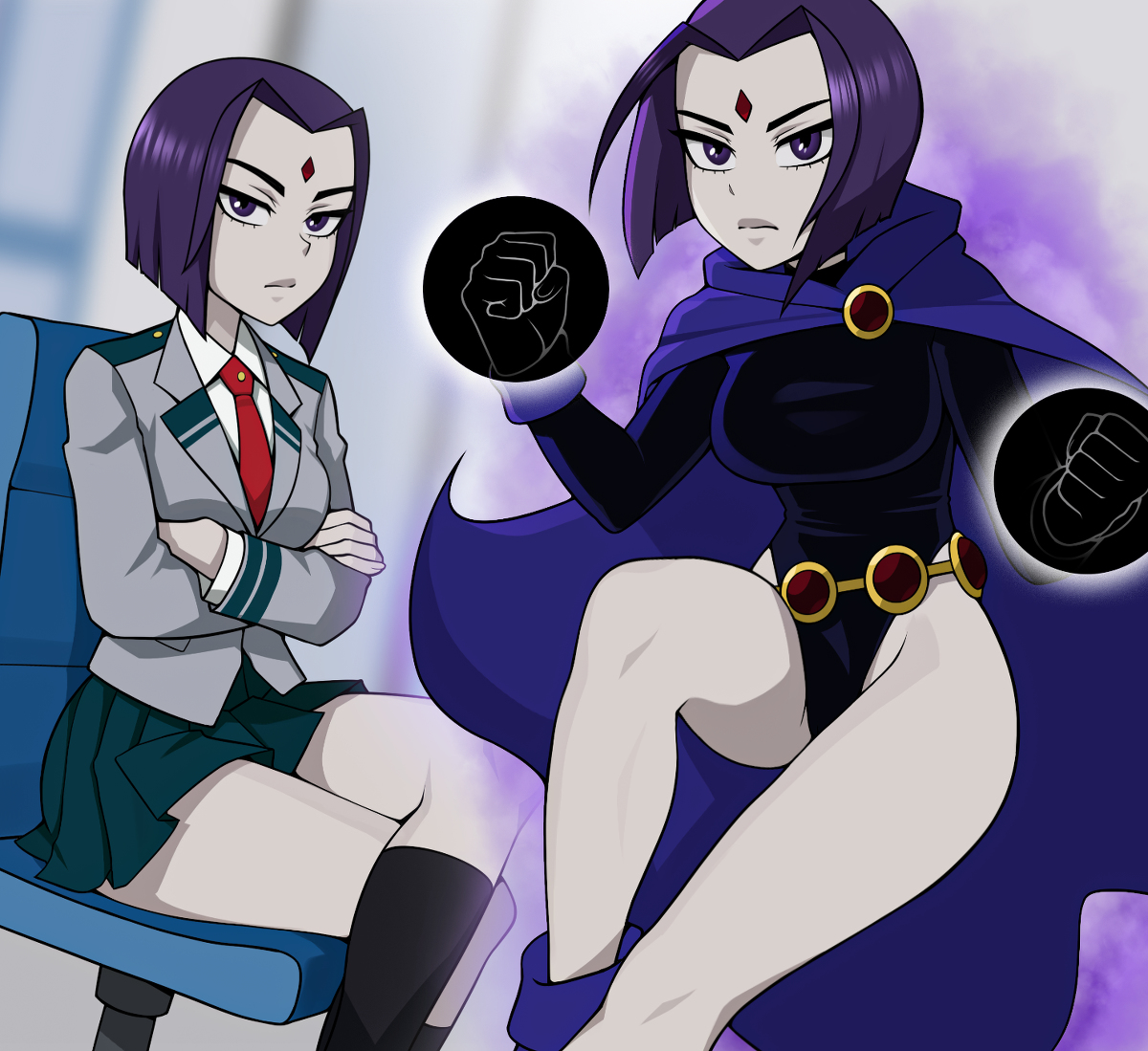 This is a pixiv picture whose title is raven in mha.