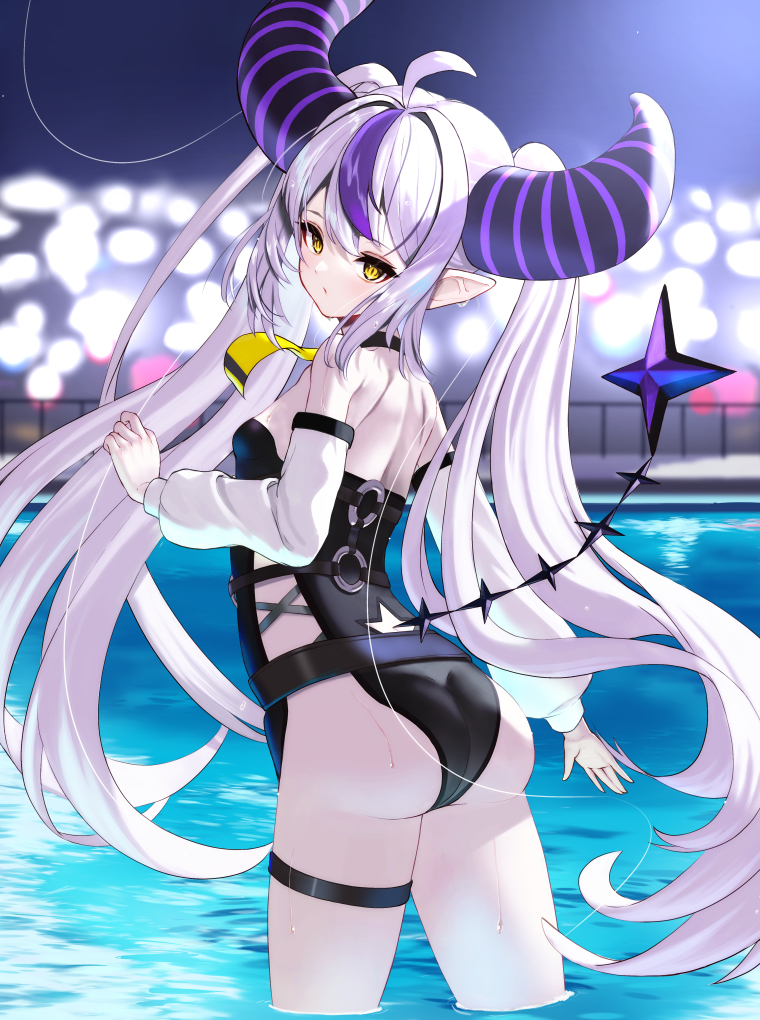 This is a pixiv picture whose title is ナイトプールラプラス.