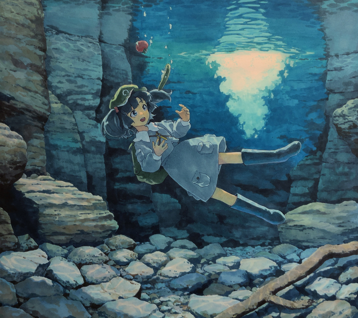 This is a pixiv picture whose title is 滝壺の恵み.