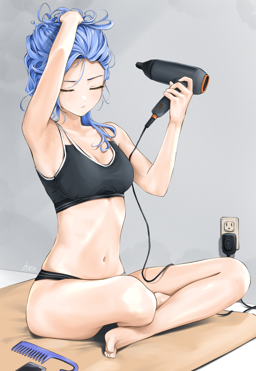 This is a pixiv picture whose title is hair dryer.