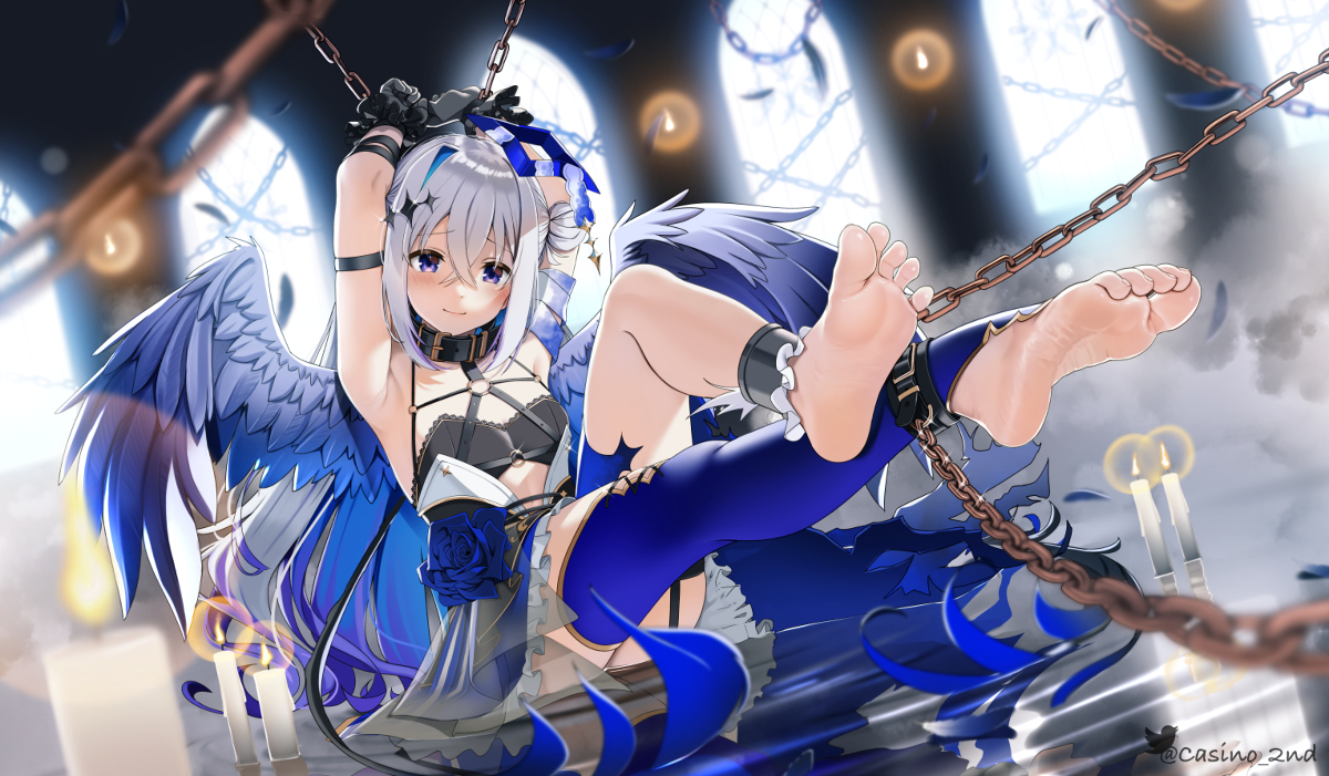 This is a pixiv picture whose title is 堕天かなた.