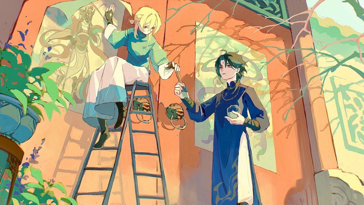 This is a pixiv picture whose title is 人类低质量摸鱼（13/n）.