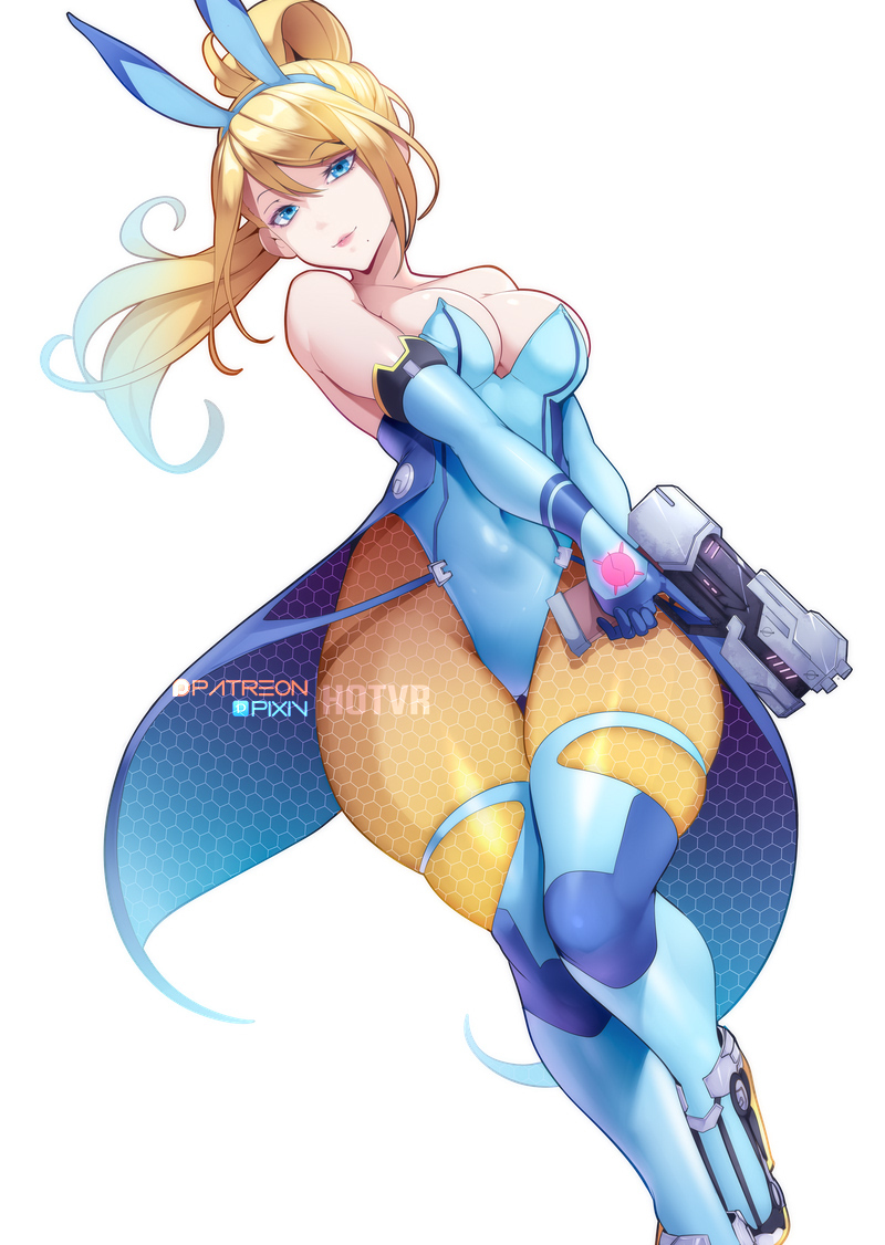 This is a pixiv picture whose title is Samus bunnysuit.