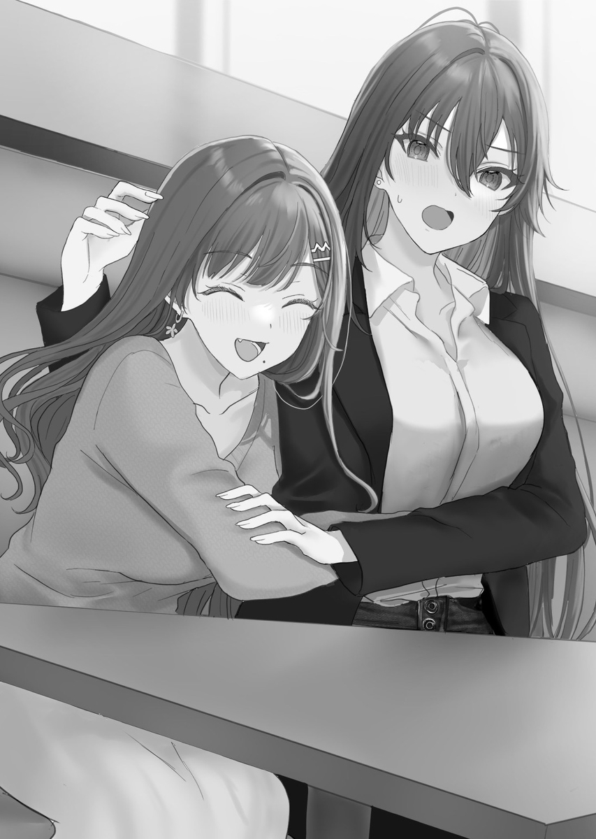 This is a pixiv picture whose title is ヤンキー清水さん 姉妹①.