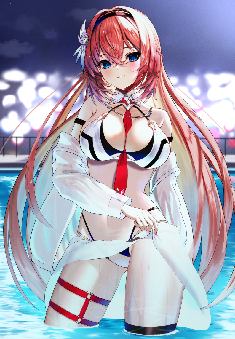This is a pixiv picture whose title is ナイトプールルイ.