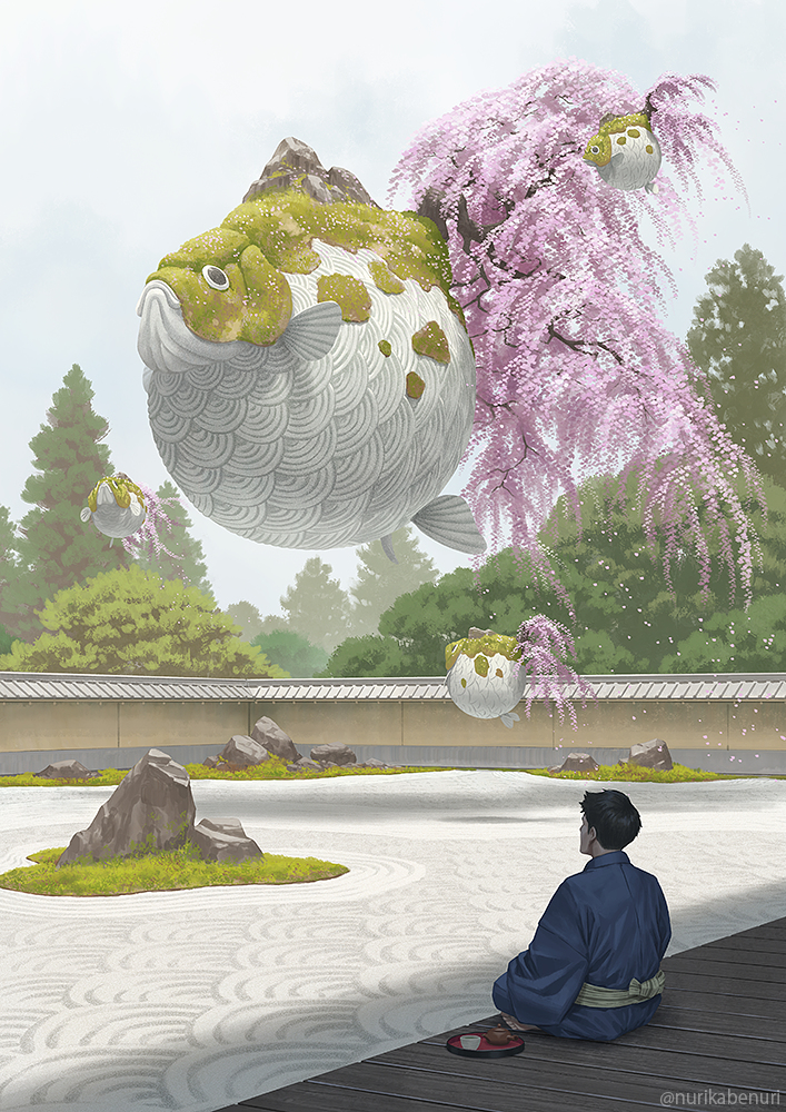 This is a pixiv picture whose title is 枯山水.