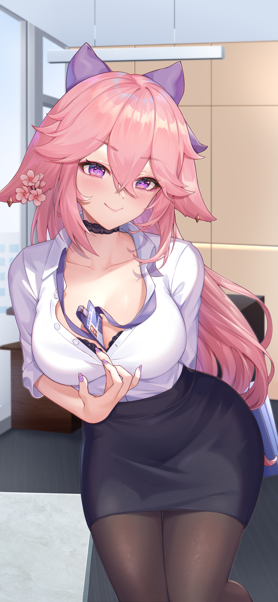 This is a pixiv picture whose title is 原神Genshin八重神子OL.