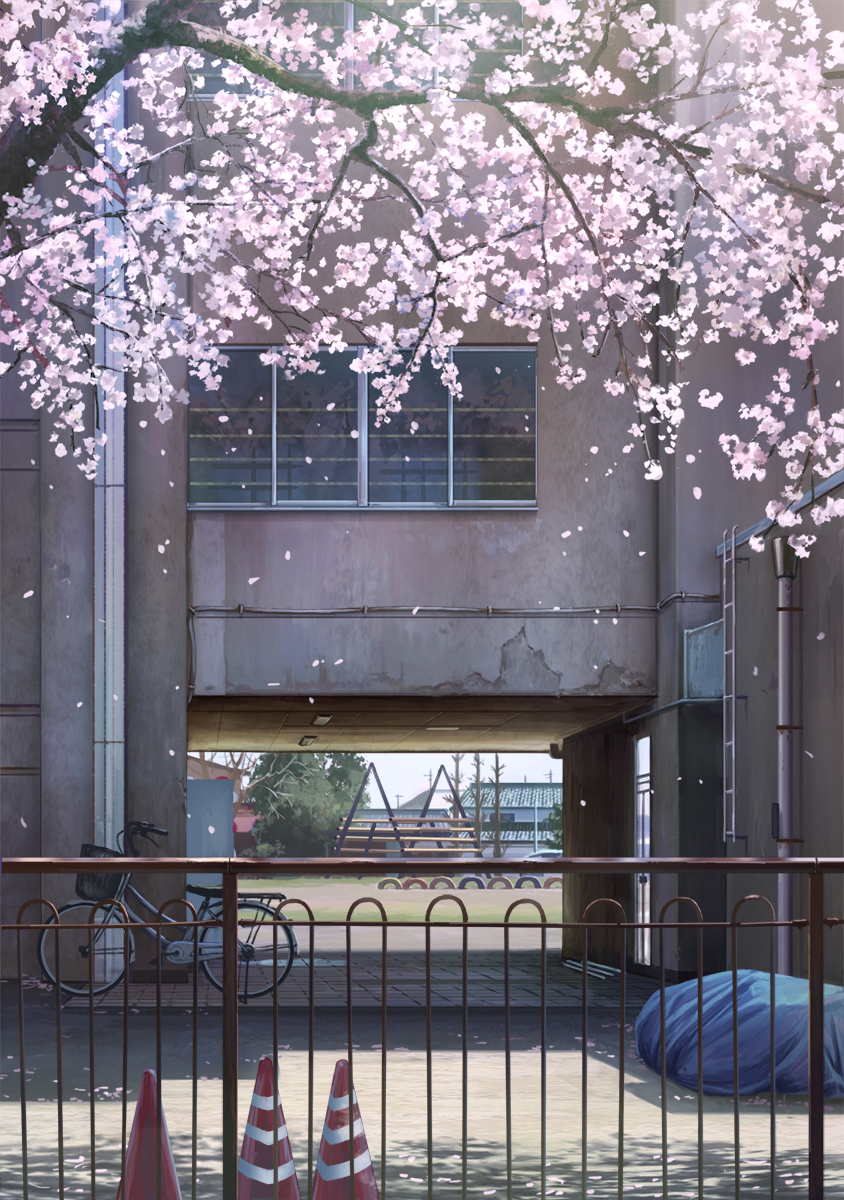 This is a pixiv picture whose title is 桜の下.