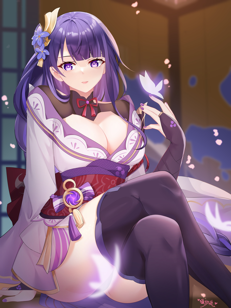 This is a pixiv picture whose title is 雷電将軍.