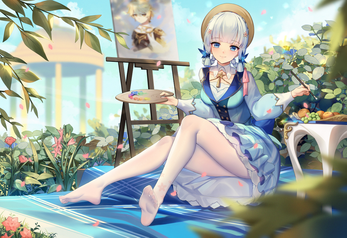 This is a pixiv picture whose title is 神里绫华.