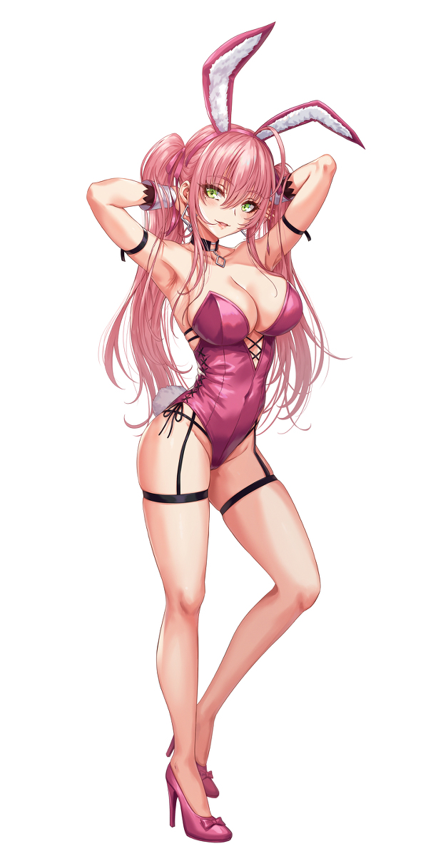 This is a pixiv picture whose title is ピンクツインテバニーちゃんのフィギュアの予約中！！！！.