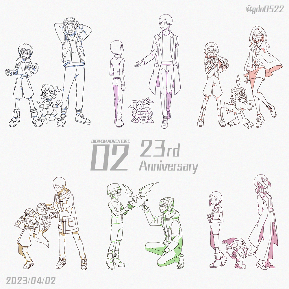 This is a pixiv picture whose title is 2002 → 2012.