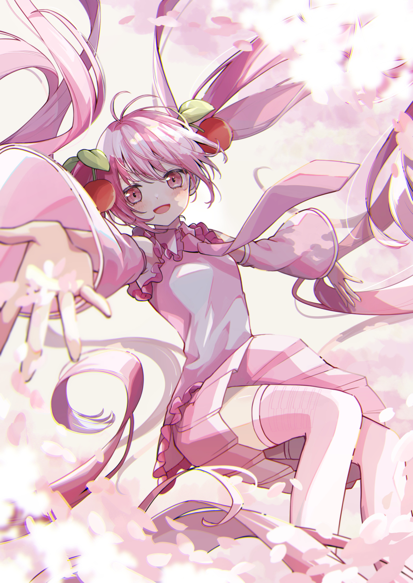 This is a pixiv picture whose title is 桜ミクさん.