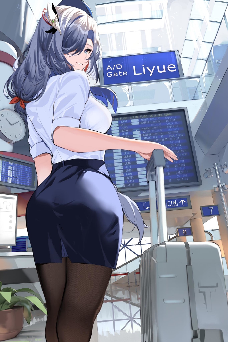 This is a pixiv picture whose title is 璃月航空.