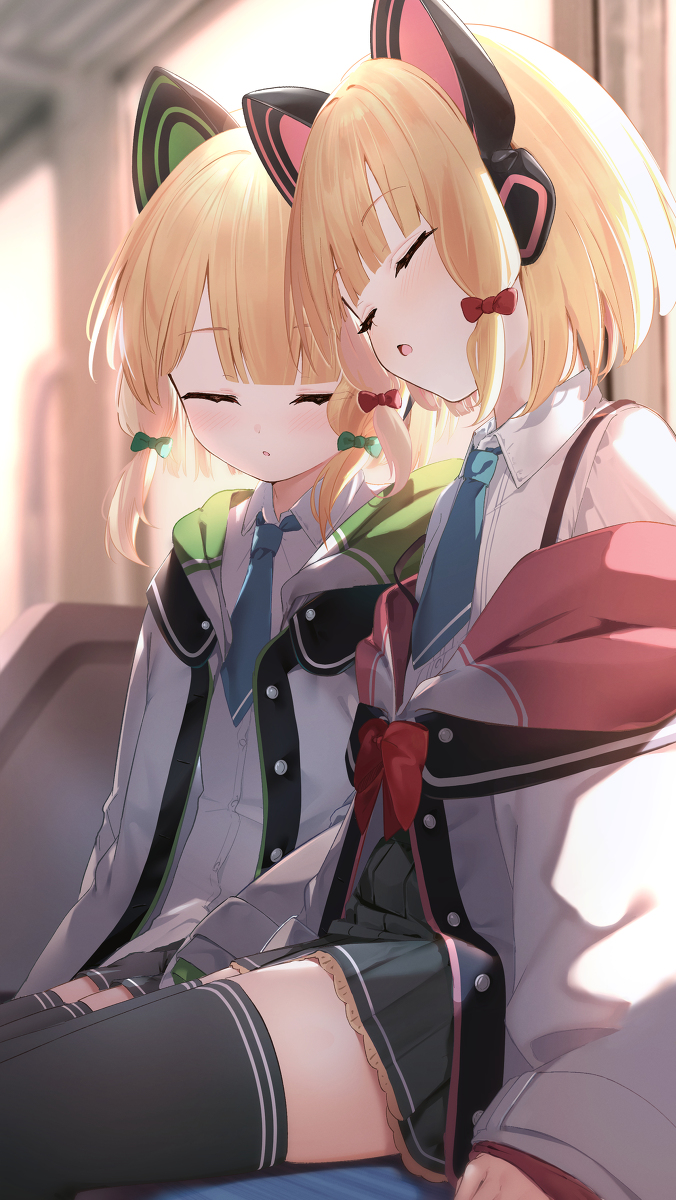 This is a pixiv picture whose title is モモイとミドリ.