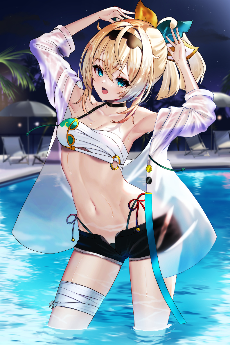 This is a pixiv picture whose title is ナイトプールいろは.