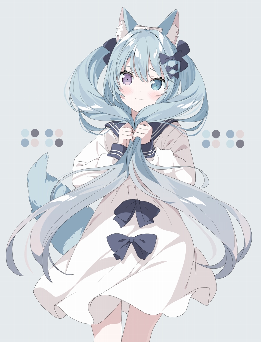 This is a pixiv picture whose title is ツインテモフモフ.