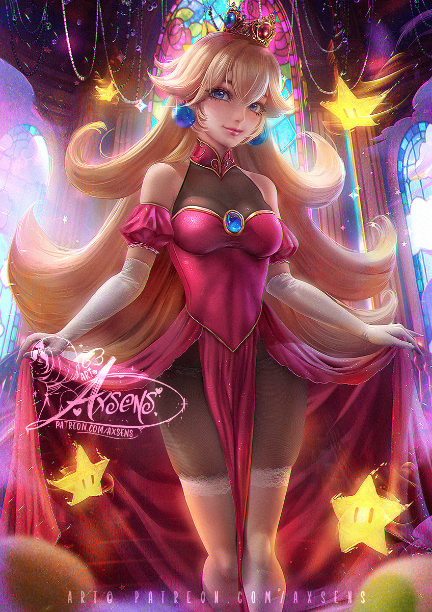 This is a pixiv picture whose title is ピーチ姫 /  Princess Peach.