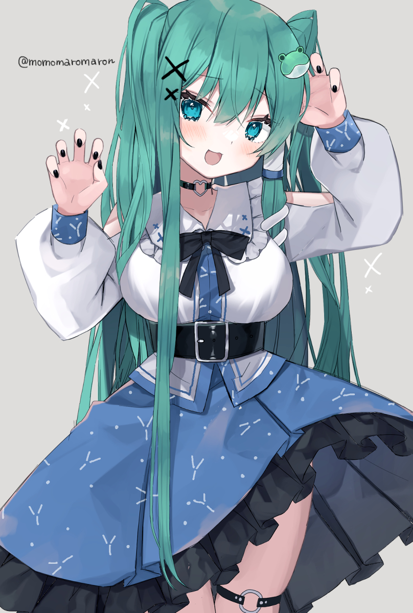 This is a pixiv picture whose title is 地雷系早苗ちゃん✖️✖️.