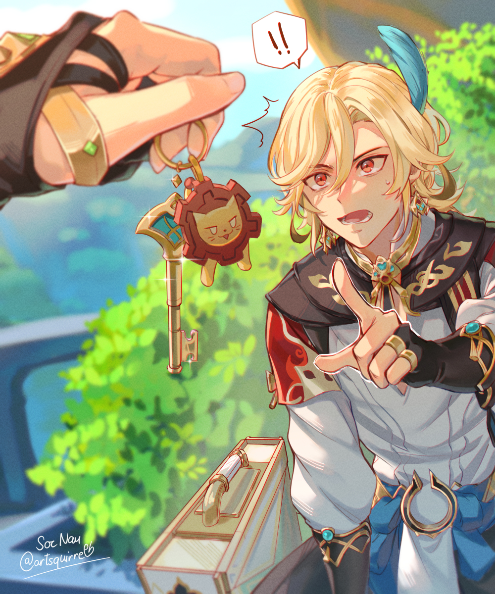 This is a pixiv picture whose title is "M-My key!?".