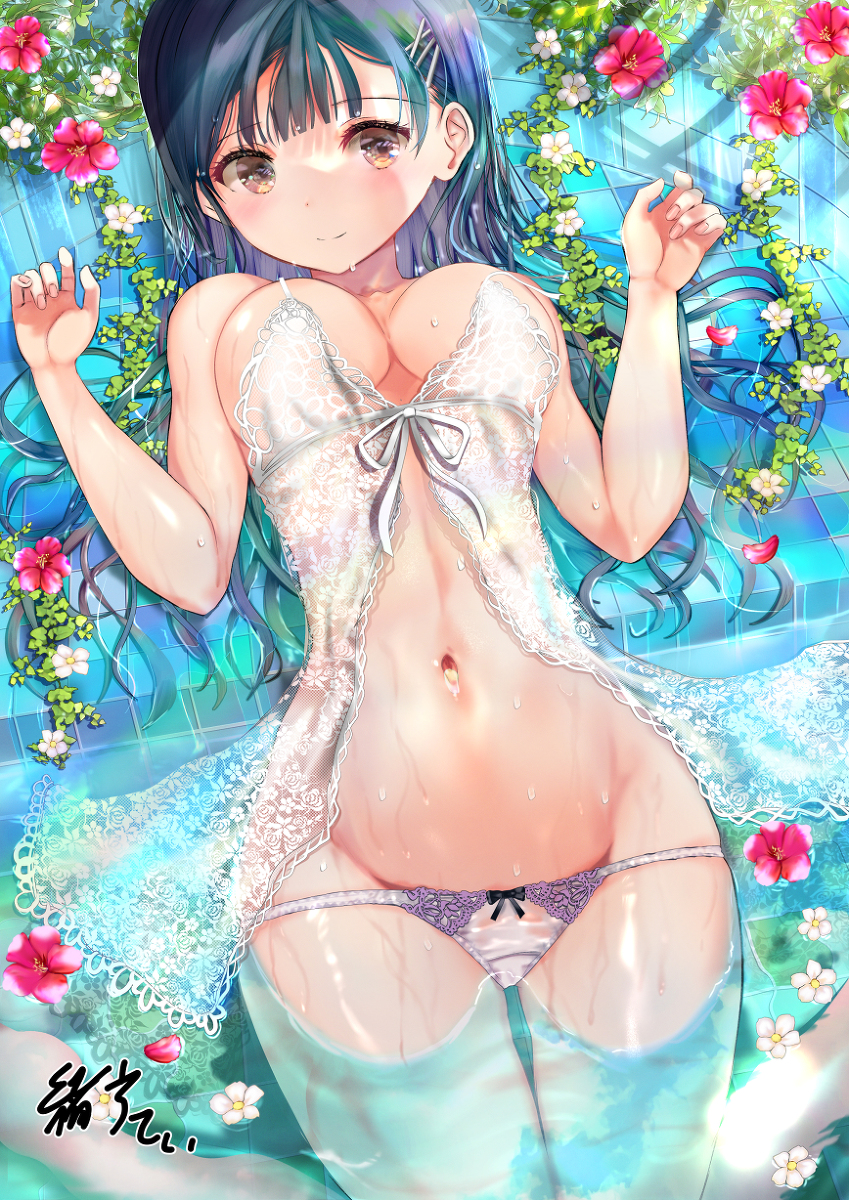 This is a pixiv picture whose title is 水辺のベビードールちゃん.