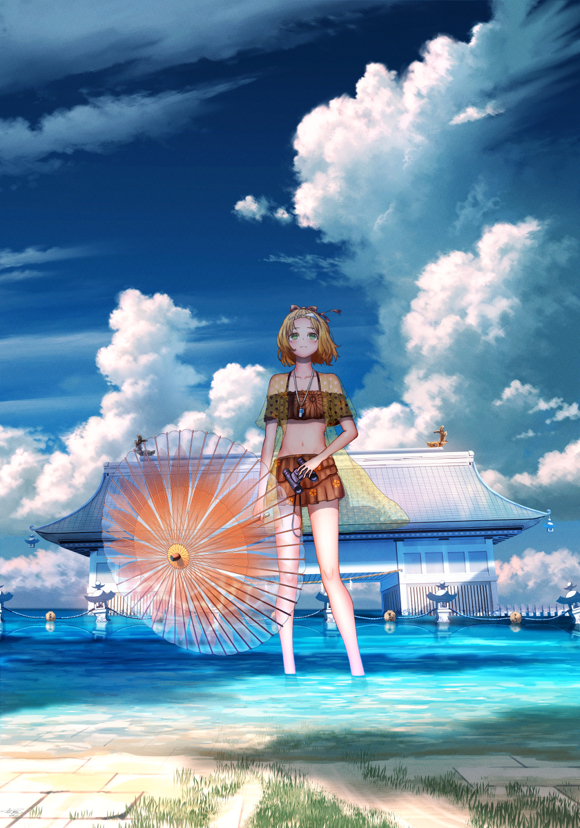 This is a pixiv picture whose title is 「監視少女」.
