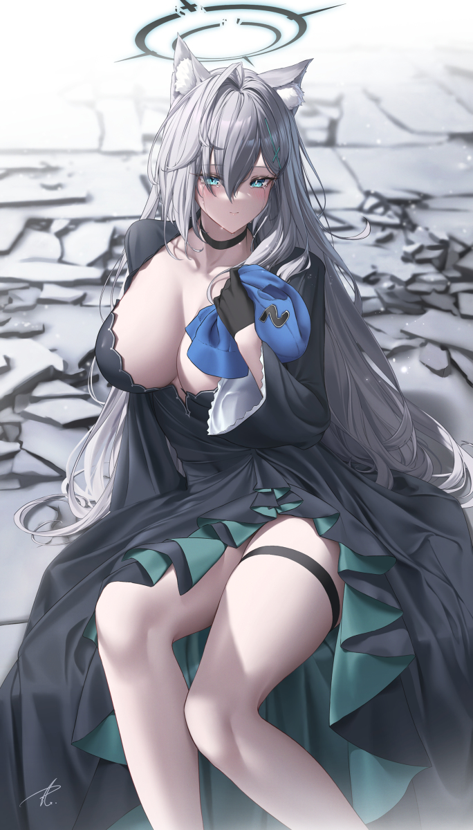 This is a pixiv picture whose title is 砂狼シロコ(クロコ).