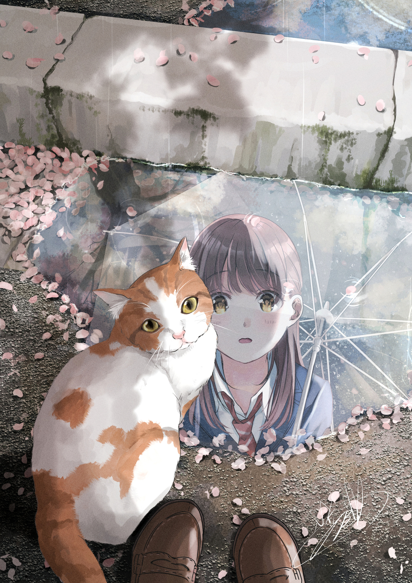 This is a pixiv picture whose title is 花散らしの雨が上がる頃.