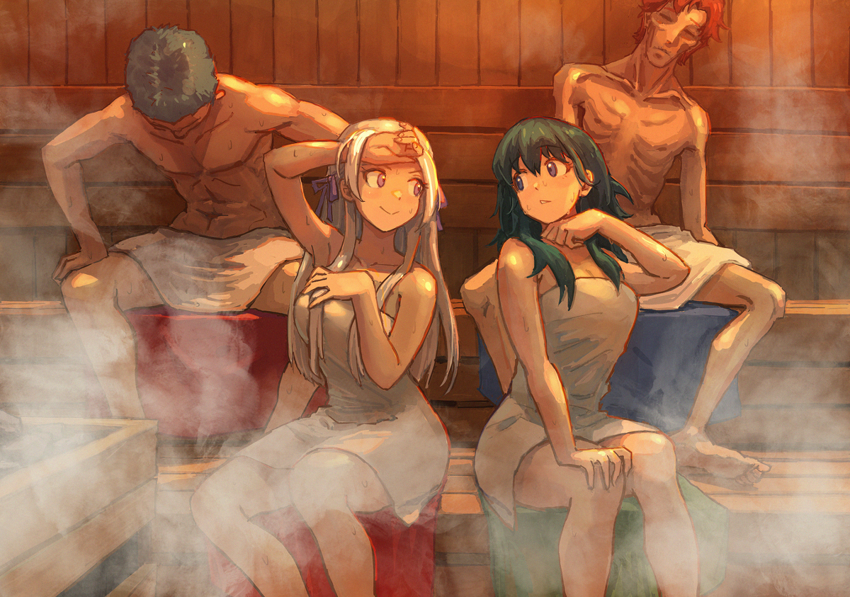 This is a pixiv picture whose title is Sauna.