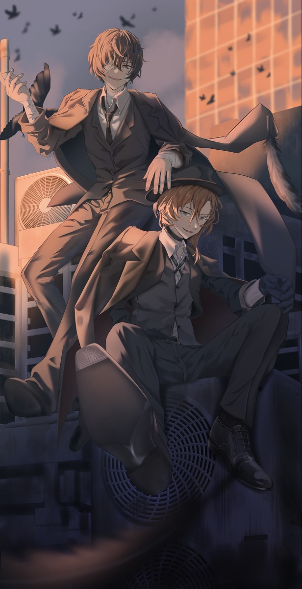 This is a pixiv picture whose title is 双黒.