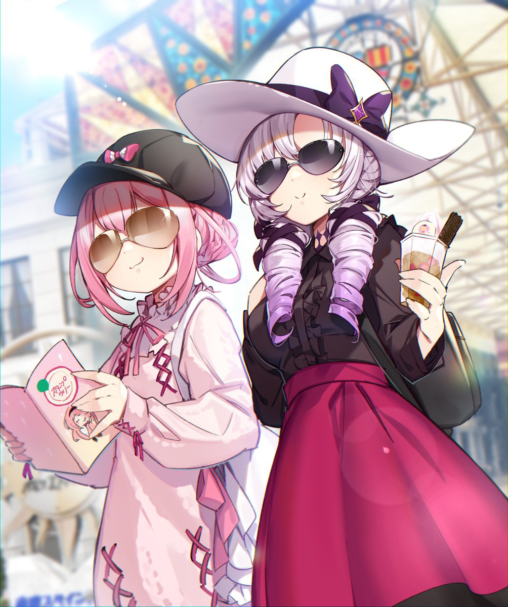 This is a pixiv picture whose title is ンゴ姫様とサロメ嬢のお忍び志摩スペイン村.
