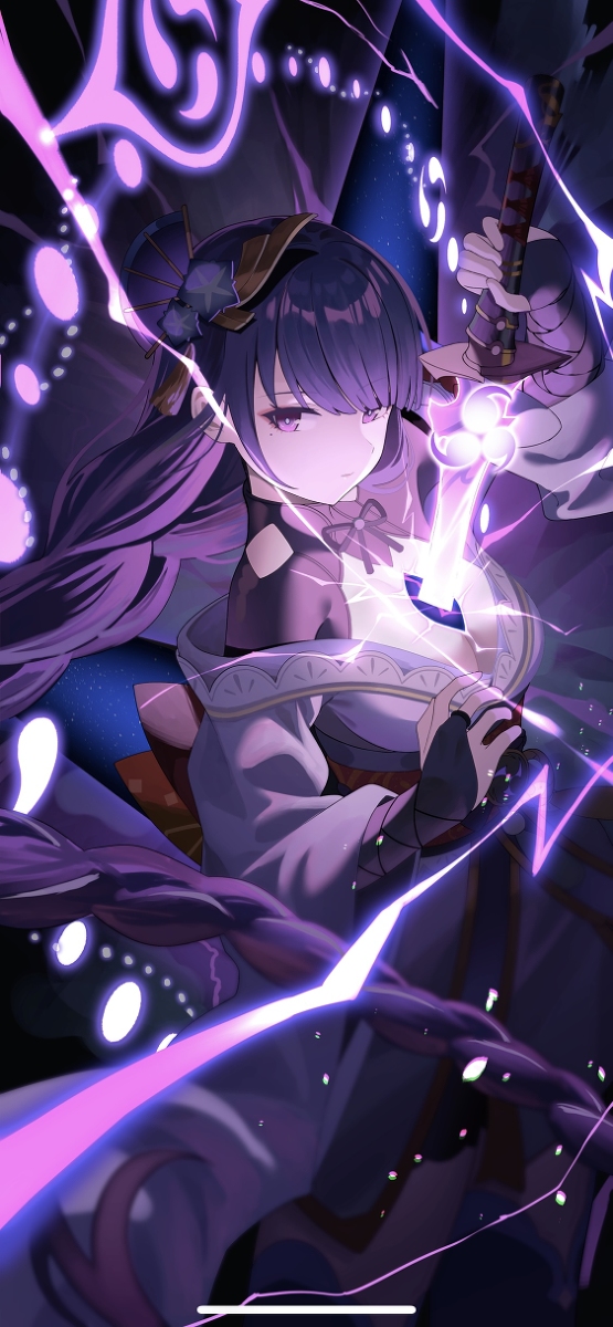 This is a pixiv picture whose title is 雷電将軍.