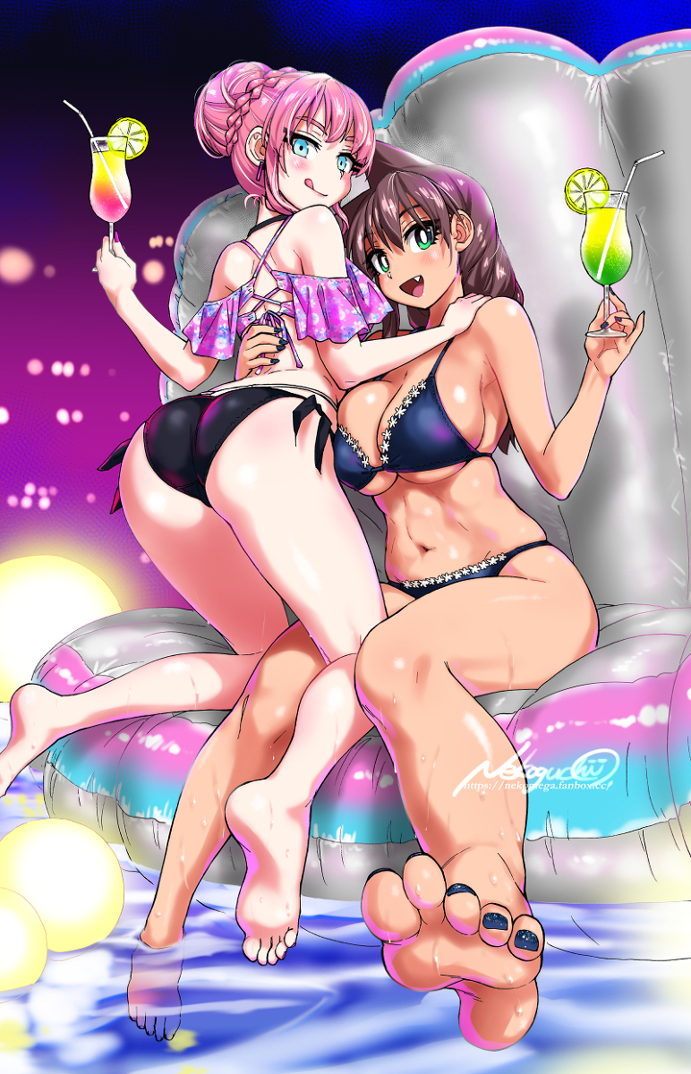 This is a pixiv picture whose title is めぐ雪ナイトプール.