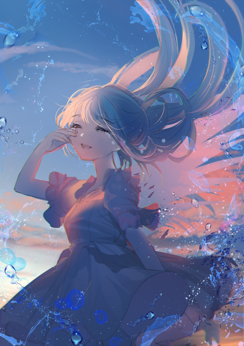 This is a pixiv picture whose title is 夕暮れはさようなら(習作).