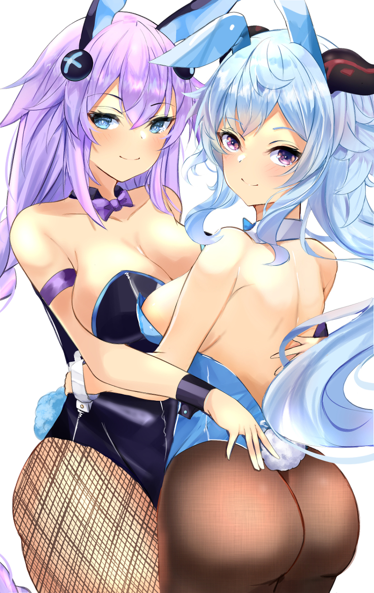 This is a pixiv picture whose title is Ganyu & Purple Heart.