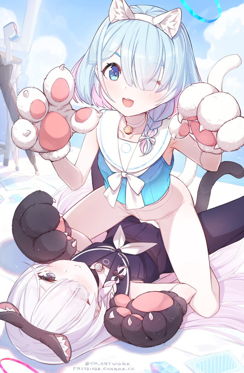 This is a pixiv picture whose title is ねこアロナ＆プラナ.